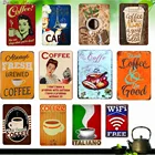 Парижский знак кафе, декоративная металлическая табличка, винтажный свежий кофе, художественные постеры для стены, бара, клуба, дома, кухни, домашнего декора WY29