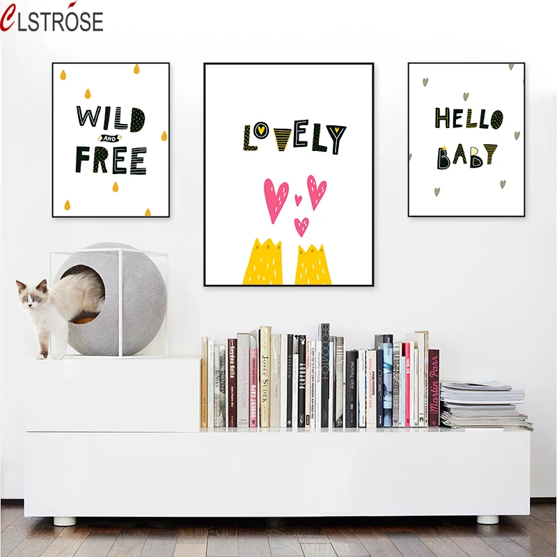CLSTROSE Canvas painting Poster Art Print Picture Abstract Painting Mural Children Bedroom Kid Room Decoration Posters For Kids | Дом и сад
