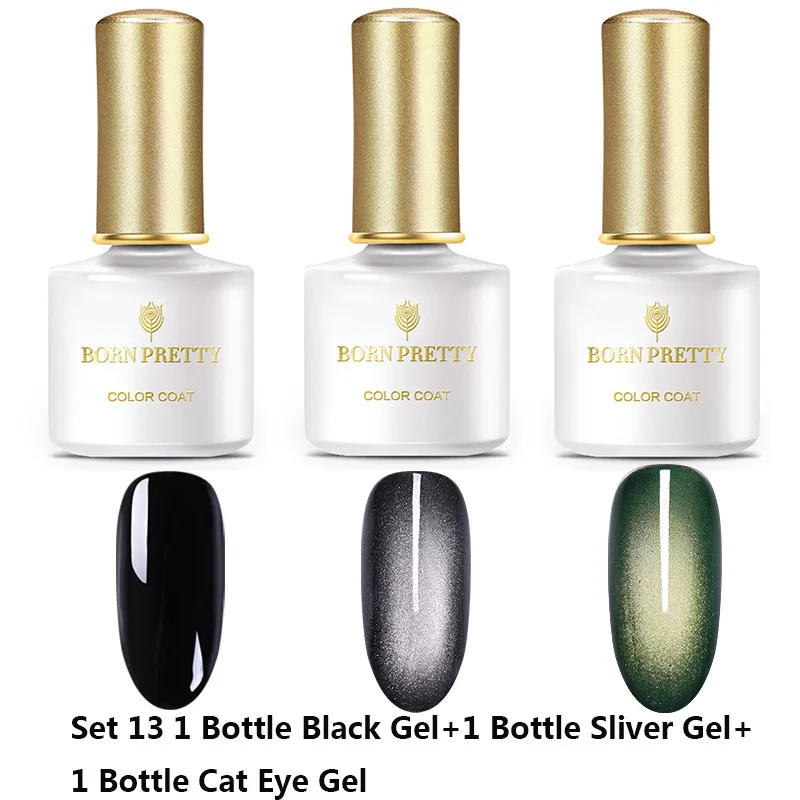 Set 13 BORN PRETTY 6 мл Гель-лак для ногтей магнитный эффект кошачьих глаз УФ-гель гламурный Хамелеон Гель-лак замачиваемый УФ светодиодный лак - Цвет: Set 13