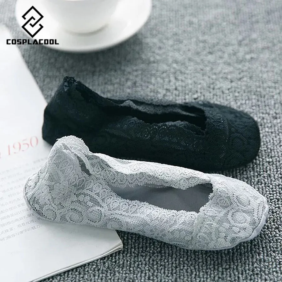 [COSPLACOOL]New 6 Color Princess Women Socks Cotton Lace Antiskid Invisible Liner Low Cut Meias Sexy Ladies/Kids Sokken | Женская одежда