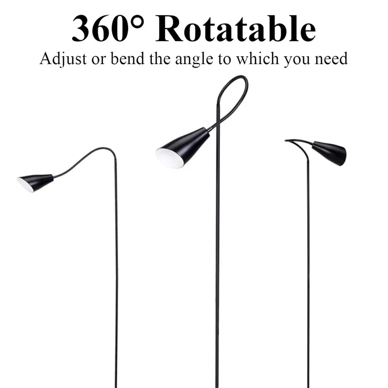 CLAITE Modern Stand Floor Lamp 7W White& Warm White Dimmer USB Desk Reading Light Fixture for Bedroom Living Room