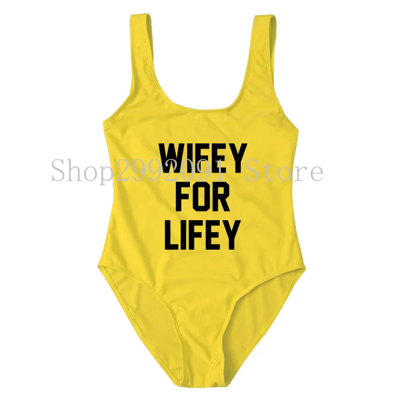 WIFEY FOR LIFEY купальники с высоким вырезом наряд для медового месяца подарок невесты