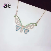 be 8 luxury shinny micro cz stone pave butterfly shape long pendant necklace for women fashion jewelry n062
