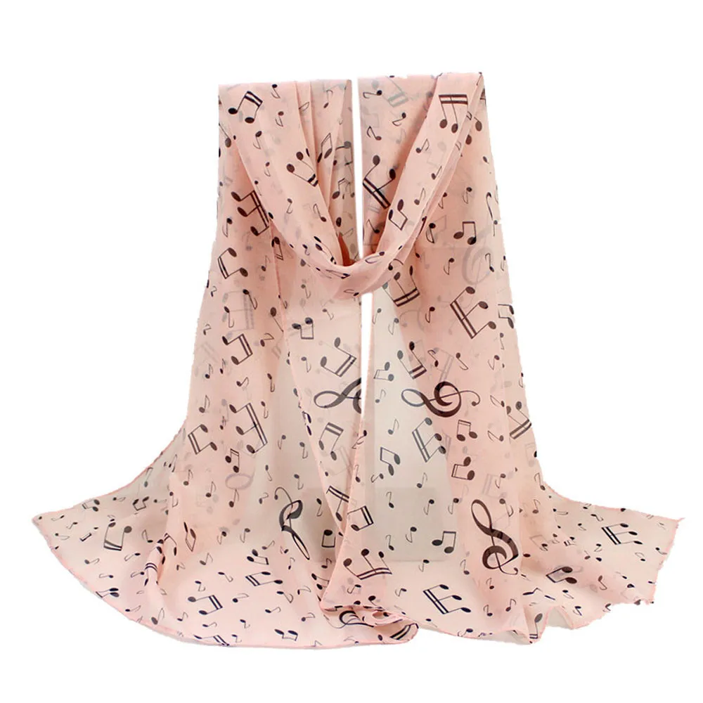 Women Lady Musical Note Chiffon Neck Scarf Shawl Muffler Scarves Poncho feminino inverno Beach capes Bezel Cachecol |