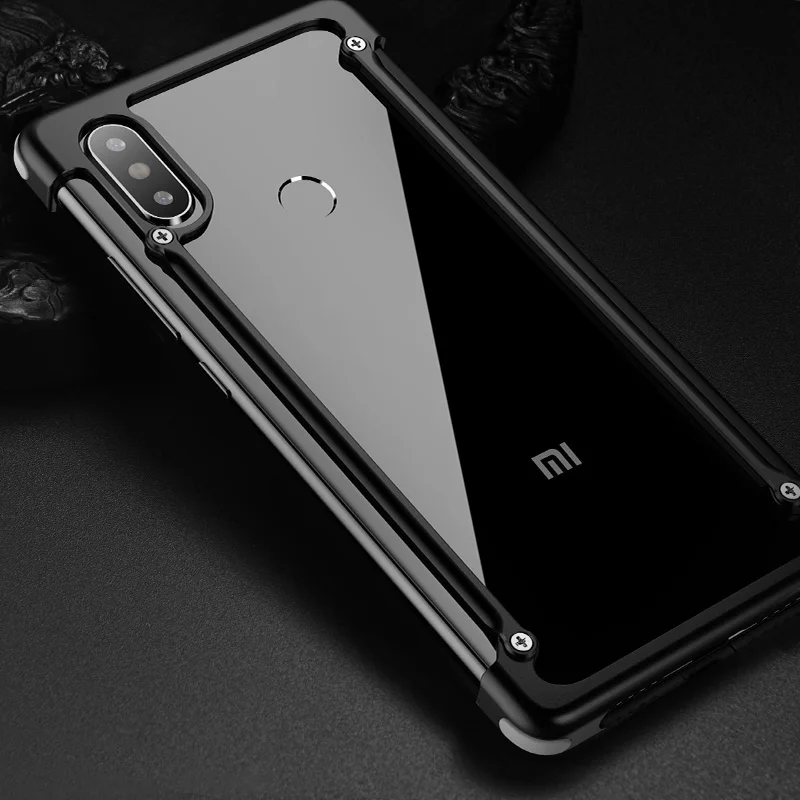 Black Oatsbasf Алюминиевый металлический бампер чехол для Xiaomi mi 8 mi 8/Pro/Explorer Роскошная подушка безопасности Защита от падения жесткий чехол mi 8 Pro - Цвет: Black