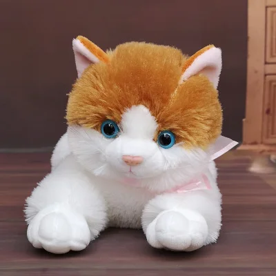 30 см моделирование кошка плюшевая игрушка сопутствующий спящий папа кошка мягкая подушка кукла День рождения Рождественский подарок - Color: 30cm brown cat