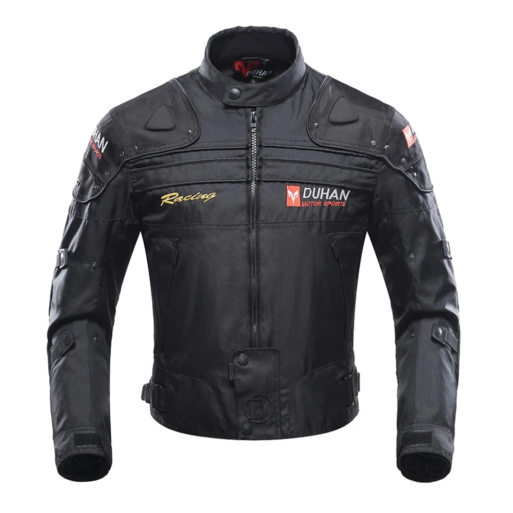 black jacket DUHAN, мотоциклетная куртка, Мужская куртка для мотокросса, мотоциклетная защита, мотоциклетная куртка, набор для езды, ветрозащитная Защитная Экипировка - Цвет: black jacket