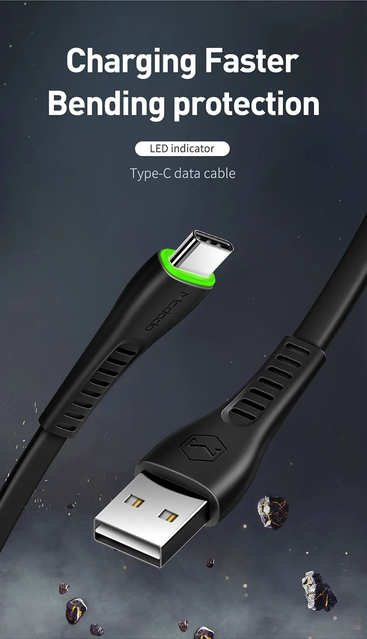MCDODO usb type-C кабель для samsung S9 S8 Быстрая зарядка QC 3,0 зарядное устройство для телефона провод USB C кабель для передачи данных для Xiaomi mi9 Redmi note 7
