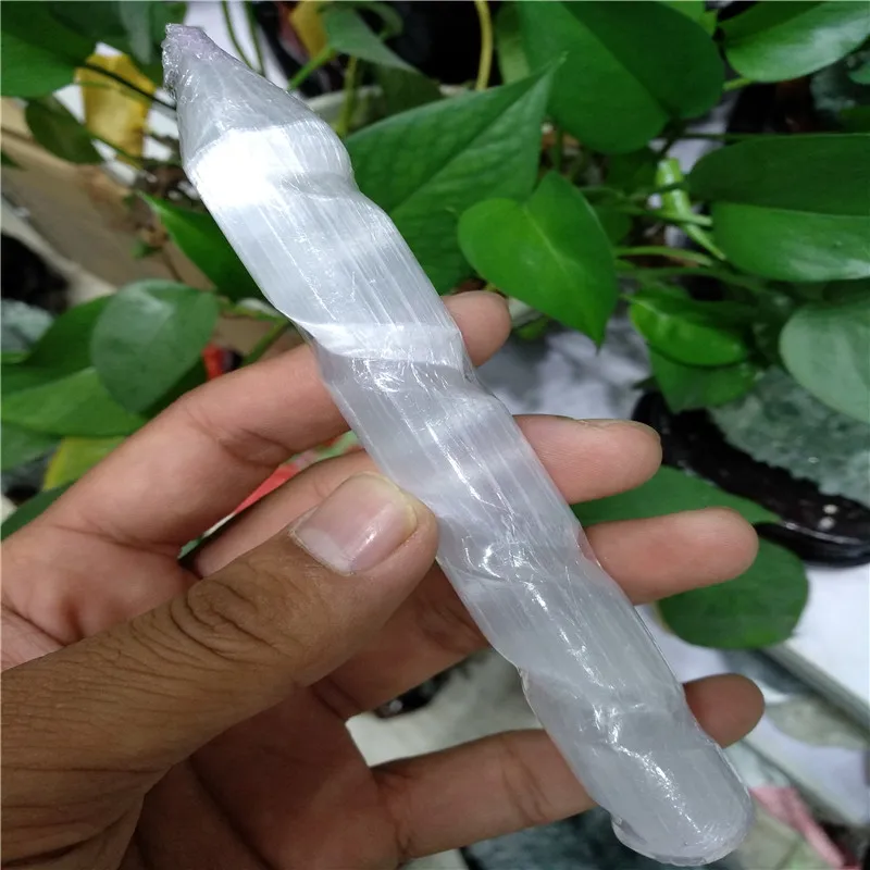Selenite Хрустальная Массажная палочка &quotспиральная полированная круглая и