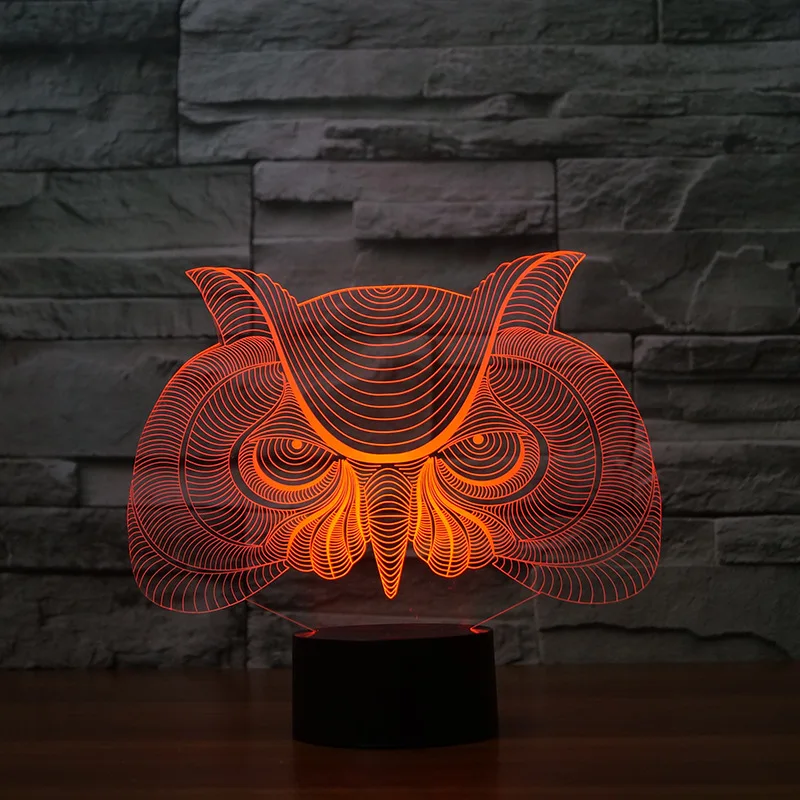 Подарок сова led 3d Ночник Новинка креативный красочный визуальный стол Led Usb