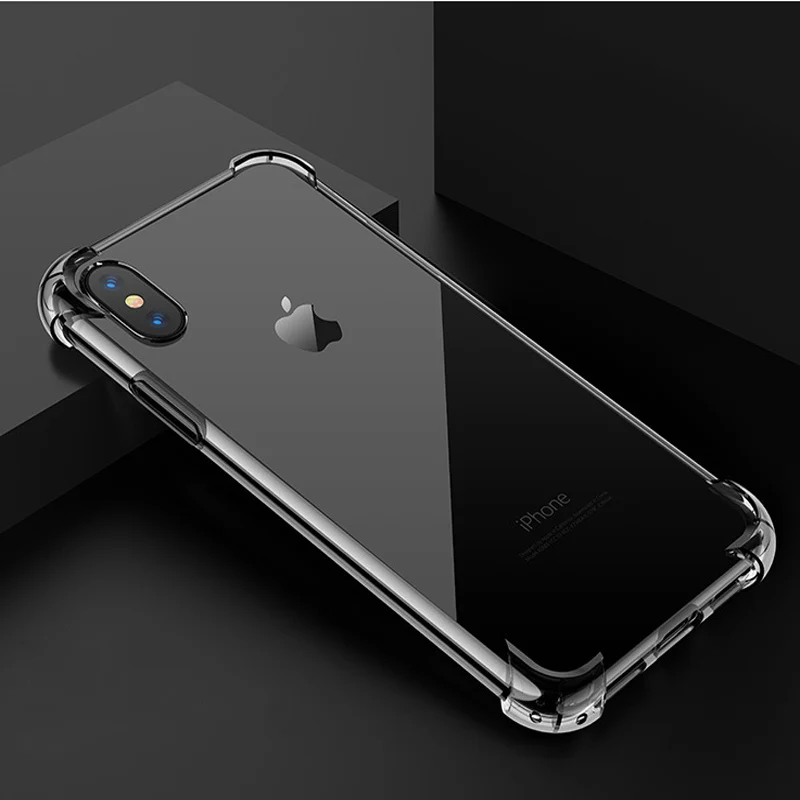 Тяжелый защитный чехол для телефона iPhone 8 7 6 6s Plus прозрачный мягкий ТПУ s задняя