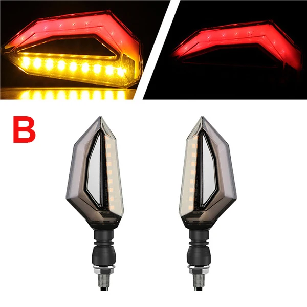 2 pieces Red B Светодиодный мотоциклетные указатели поворота 12 V Индикатор Moto Clignotant мигалка DRL лампы для Kawasaki GPZ500S EX500R VERSYS 650 Z900RS - Цвет: 2 pieces Red B
