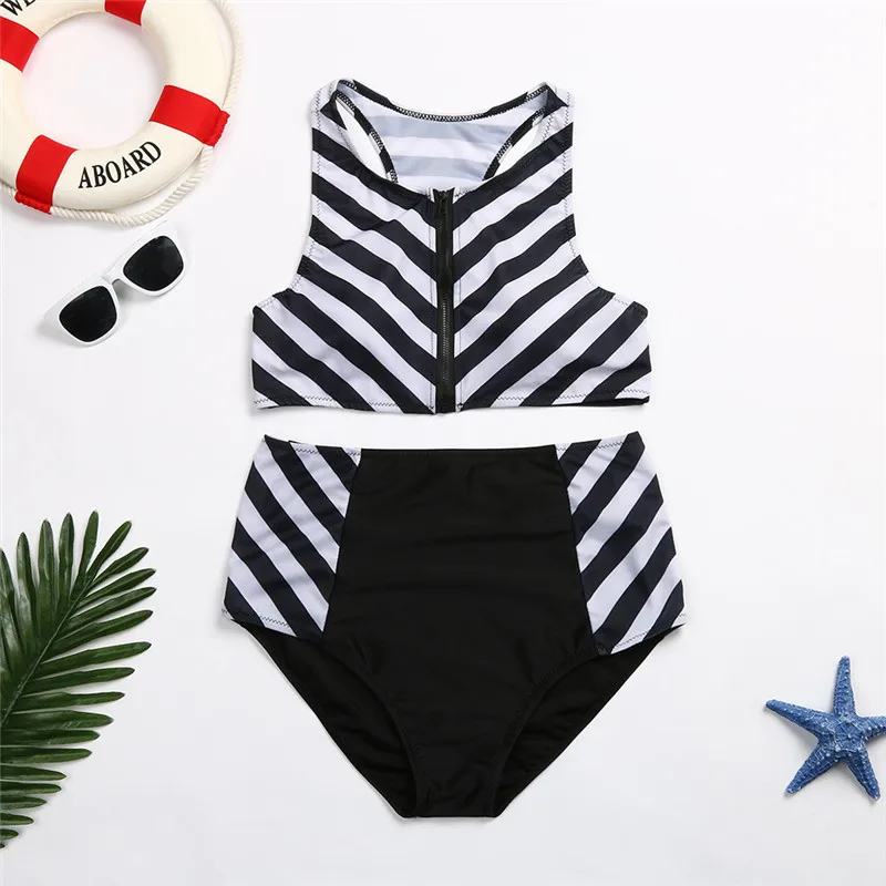 Женский купальник с высокой талией сексуальный пляжный комплект принтом большие