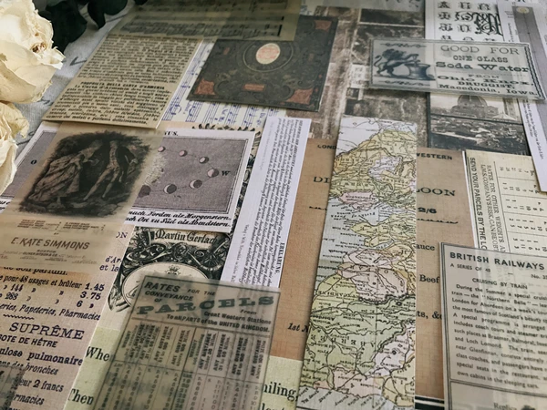 Ретро руководство Материал старые газет смешанные бумажные декоративные JunkJournal наклейка, сделай сам, скрапбукинг дневник наклейки в альбом Escolar