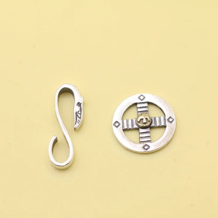 Однотонное Стерлинговое Серебро 925 дюйма флюоресцентная и круглая застежка для