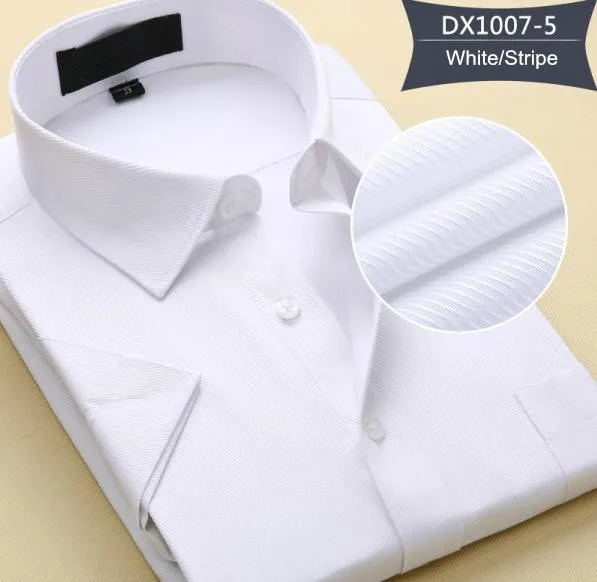 DX1007 5 Мужские однотонные хлопковые рубашки с коротким рукавом размера плюс S-8XL, мужские повседневные приталенные рубашки для мужчин - Цвет: DX1007 5