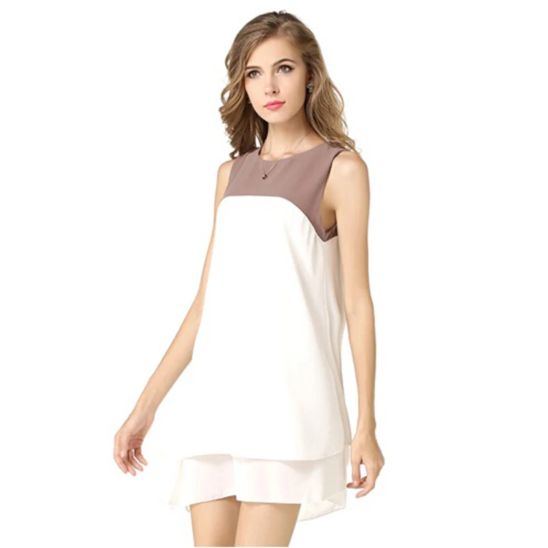 Женское Повседневное платье из полиэстера элегантное слитное контрастных