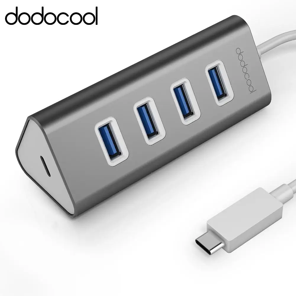 USB концентратор dodocool алюминиевый на 4 порта 3 0 с портом Type C|4 port usb 3.0|4 usbport |
