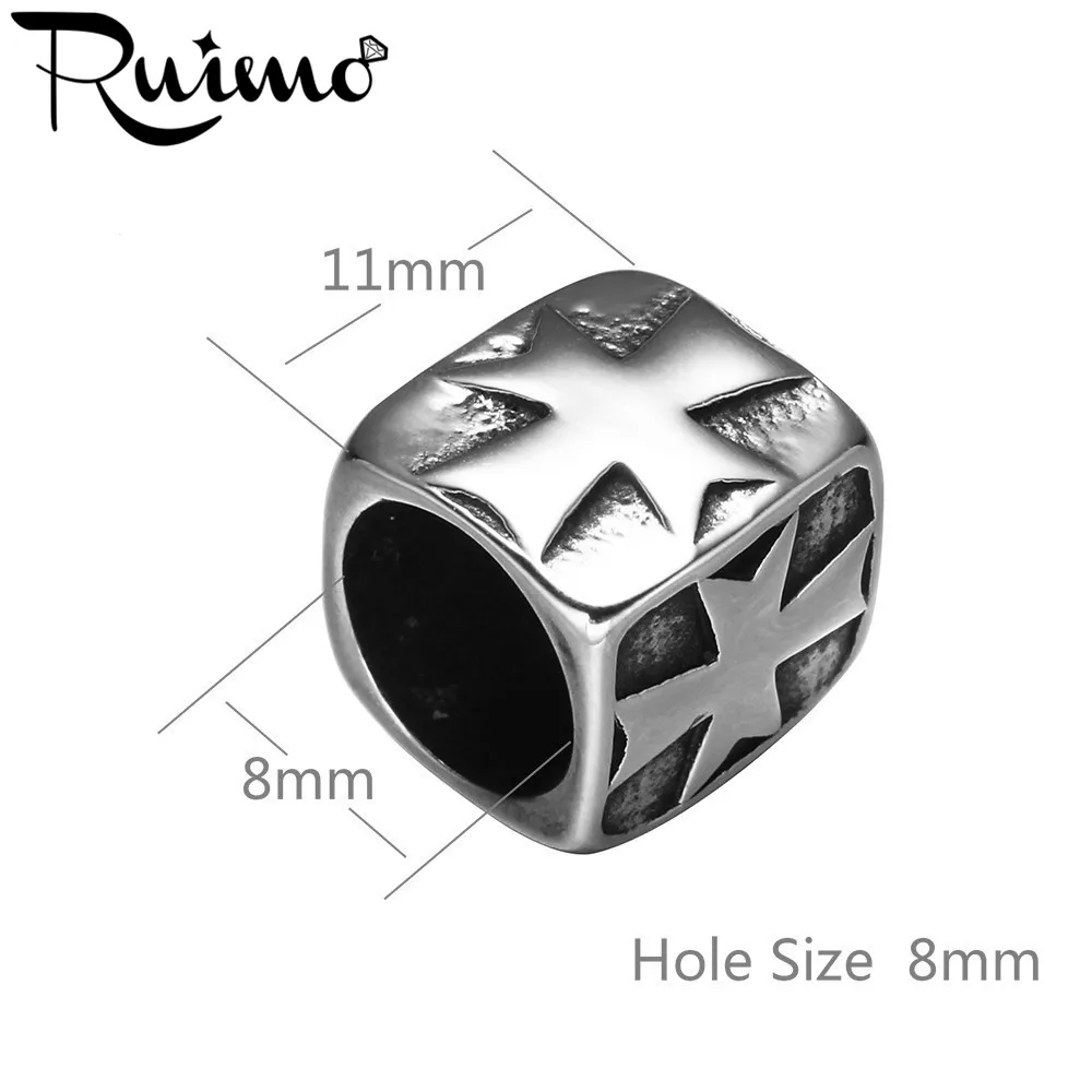 Бусины RUIMO из нержавеющей стали 316L в стиле панк с большим отверстием для