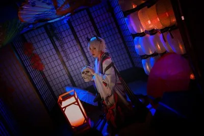 Игра Onmyoji Onikiri Пробуждение косплей кимоно Хэллоуин Карнавальный Наряд полный набор парик обувь Рог Косплей Костюм