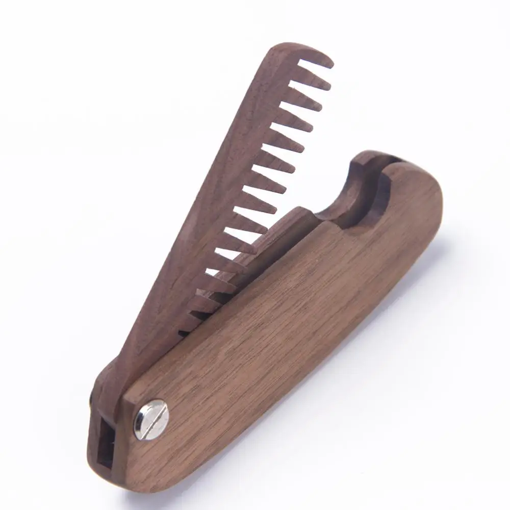 Men Beard Comb Hair Brush Professional Folding Pocket Anti-Static Combs Massage Tangle Hairdressing | Красота и здоровье