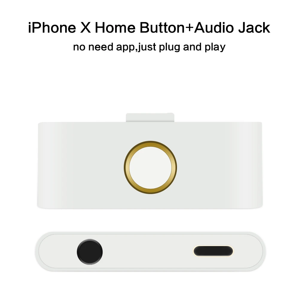 Earphone AUX Jack Audio Converter For iPhone X XR XS MAX External HOME Button 3.5MM Charger Adapter Home Key | Мобильные телефоны и