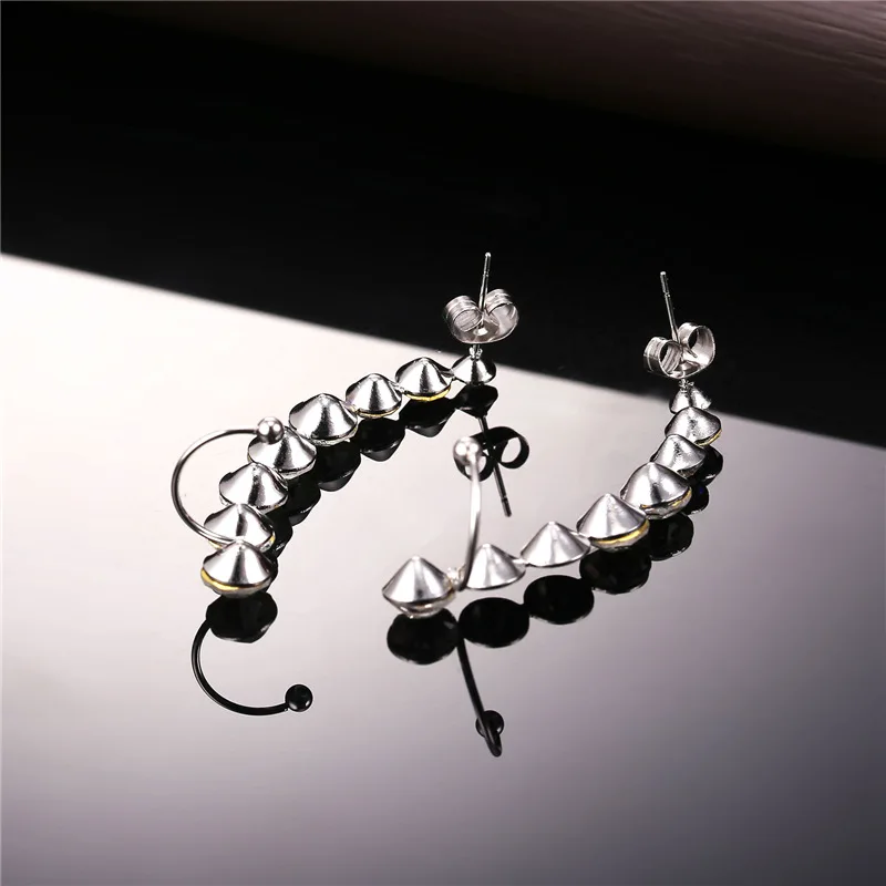 Женские серьги Клипсы из нержавеющей стали с кристаллами|clip earrings for women|crystal clip