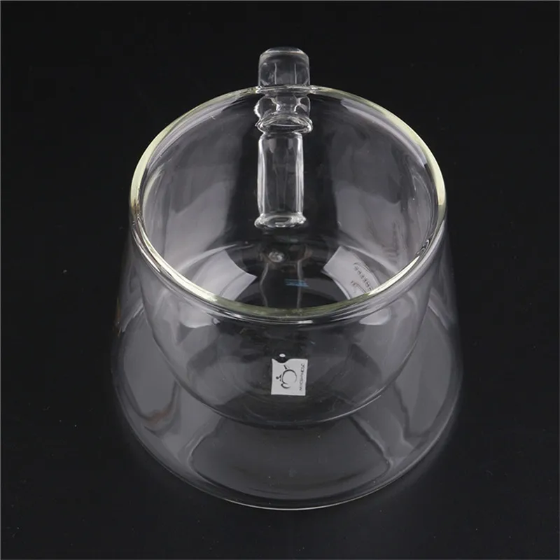 transparent double layers glass coffee mug portable creative of cup with holder thermo thermal cups | Дом и сад