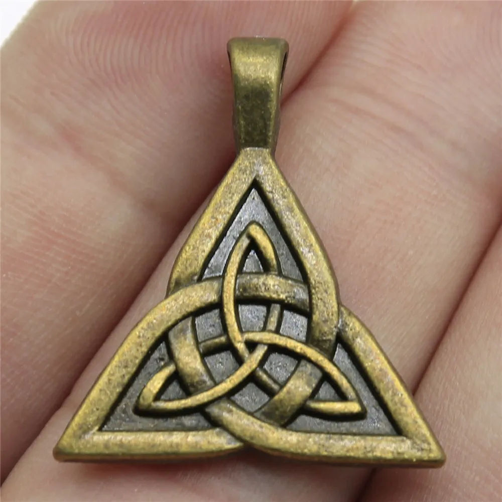 4 шт. Подвески Двусторонняя Triquetra Символ Сделай Сам антикварная бронза покрытием 1