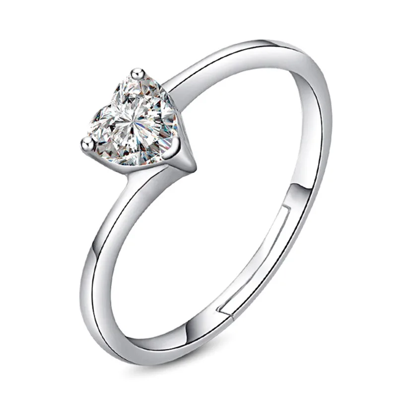 

925 Sterling Silver Jewelry AAA Open Super Flash Zircon Crystal Rings For Party Women Gift Adjustable Ring Anillos Bague VRS2217