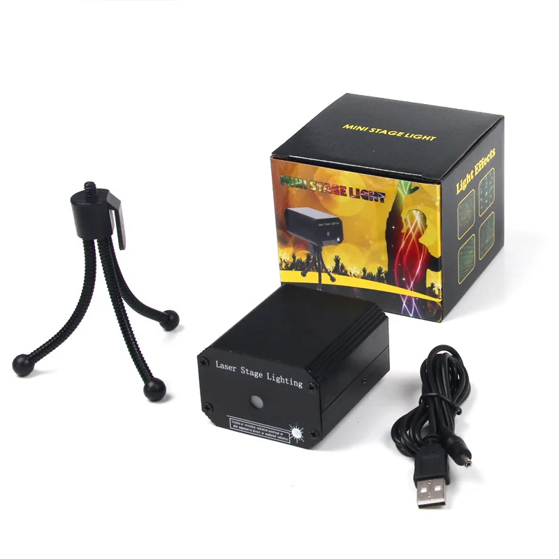 Лазерный проектор Sharelife Mini красный зеленый с эффектом движущейся звезды USB для DJ