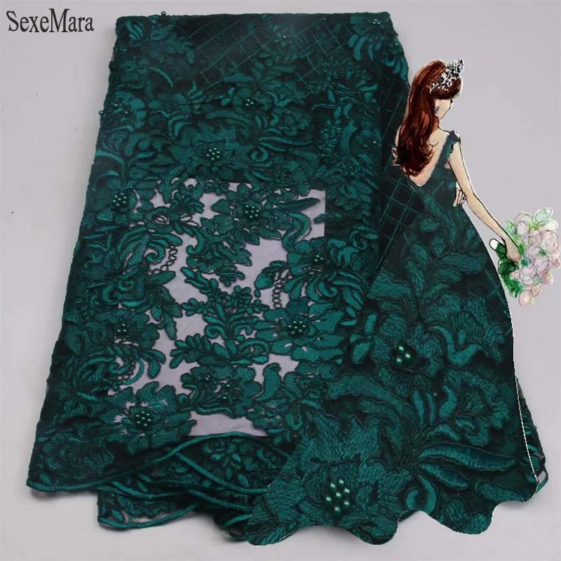 SexeMara2017High Quality Nigerian Lace Fabrics With Stones African French Net Fabric Embroidered Tulle Mesh | Дом и сад
