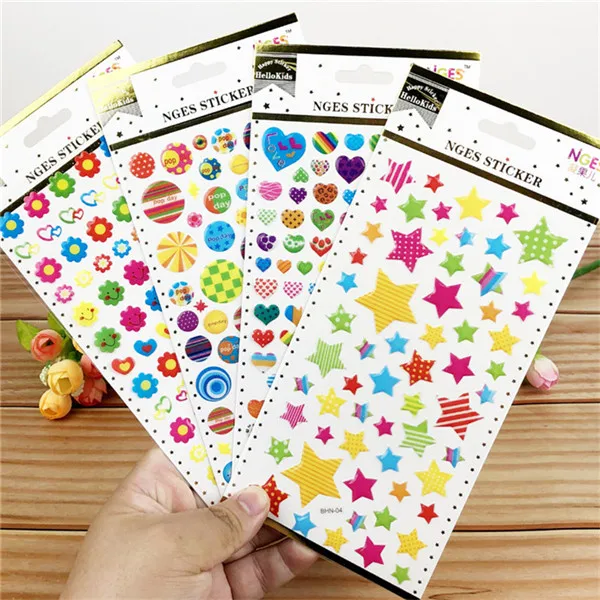 Girls Boys Cartoon Decorative Sticker Sheet Children DIY Stickers Epoxy Hot Stamping Decors Student Reward Party Favors | Игрушки и