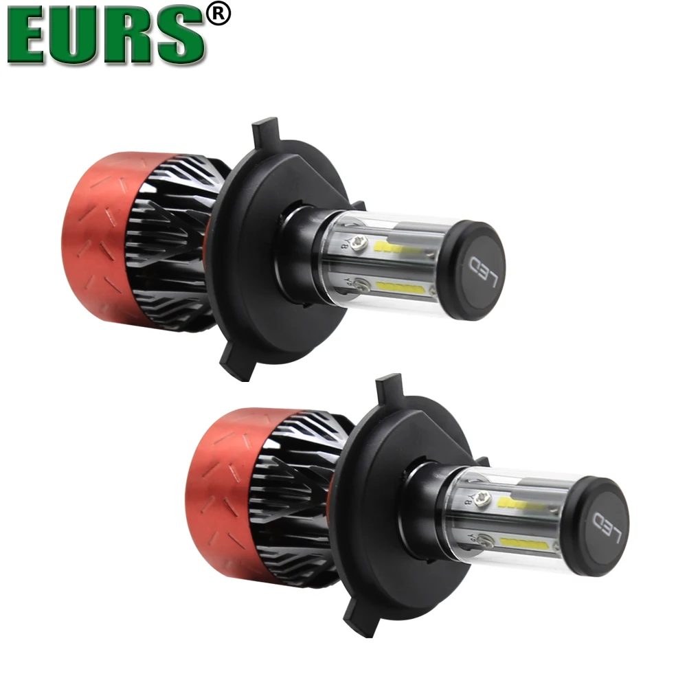 Светодиодные фары EURS 2pcs Blub Y8 Auto Car H8 H11 H7 H4 9005 9006 6000K холодный белый свет 72 Вт