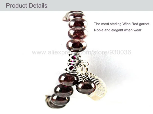 Женский и мужской браслет из граната 8 мм | Украшения аксессуары