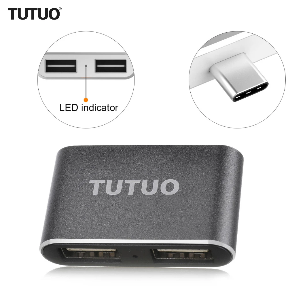 Конвертер TUTUO USB Type C to A 2 0 адаптер OTG хаб из алюминиевого сплава для MacBook/Chromebook