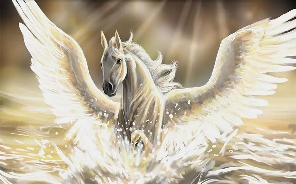 3d обои на заказ фотообои для гостиной pegasus картина маслом Диван ТВ фон Настенная