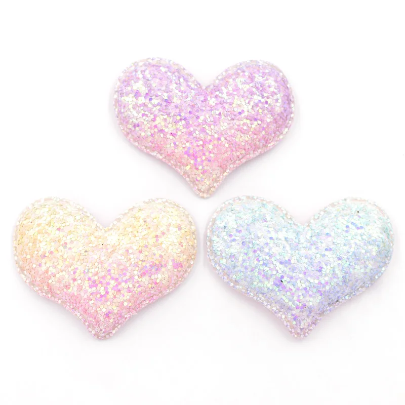 Heart-6 Pcs Блестящая блестящая блестка, мягкие патчи, Корона/сердце/звезда, блестящие аппликации для рукоделия/заколки для волос, аксессуары для украшения F26 - Цвет: Heart-6 Pcs