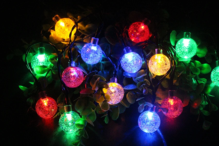 6 м 30LED Солнечный Сказочный светильник s Открытый пузырьковый шар струнный светильник водонепроницаемый Рождественский светильник s Свадебная вечеринка газон садовый декор