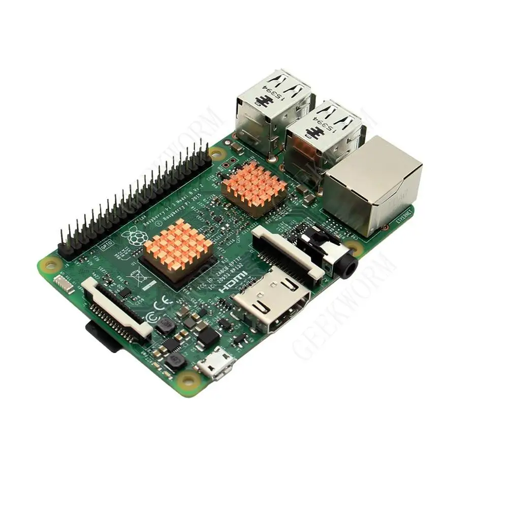 Geekworm Raspberry Pi 3 Model B/2B/B + теплоотвод/теплоотвод (2 листовая Толстая Медная 1 тонкая