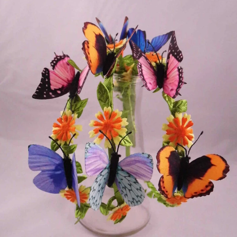 Новый 1 * три бабочки дети девочка малышей повязка на голову диапазон волос