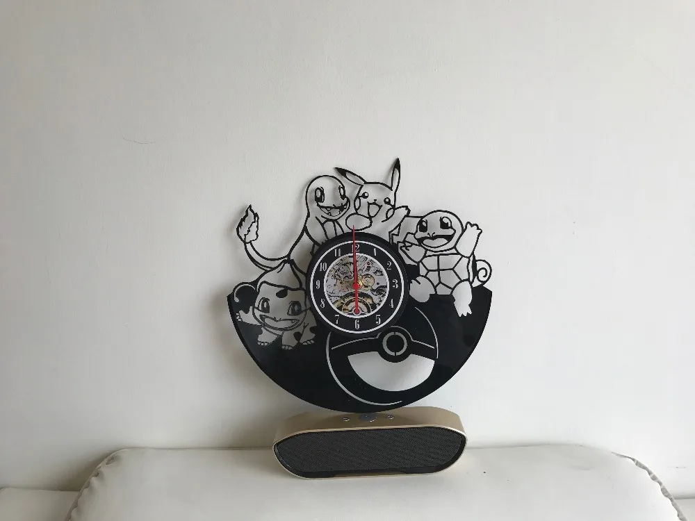 Покемон настенные часы в подарок виниловый художественный Декор Винтаж reloj saat