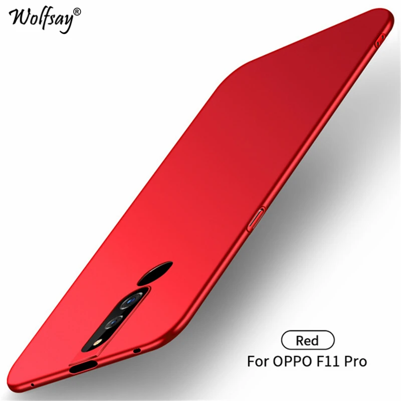 Red Чехол для Oppo F11 Pro Чехол A9 ультра тонкий классический гладкий матовый PC чехол для телефона для Oppo F11 Pro Чехол для Coque Oppo F11 Pro Чехол - Цвет: Red