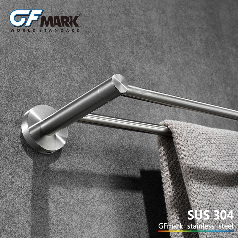 GFmark двойное полотенце бар настенное крепление для ванной вешалки Toalheiro Porte servette стойки для полотенец из нержавеющей стали