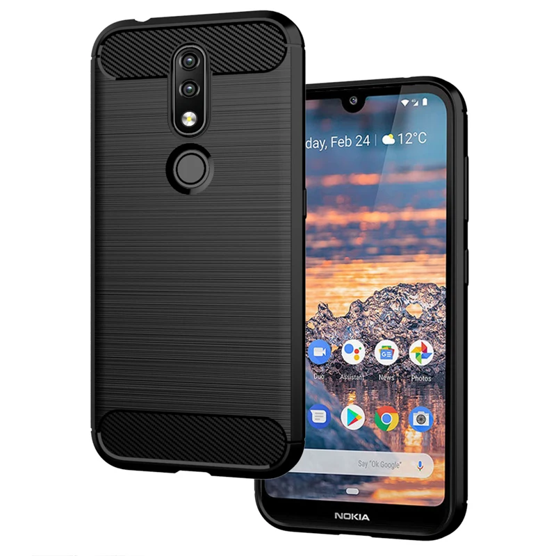 Углеродного волокна чехол для телефона для Nokia 4,2 3,2 чехол силиконовый антиударный Чехлы для Nokia 7 7,1 плюс Nokia 2,2 6,1 7,2 6,2 чехол Funda
