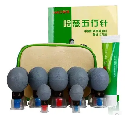 Haci пяти элементов Иглоукалывание иглы Магнитная Акупрессура Массажная чашка 12