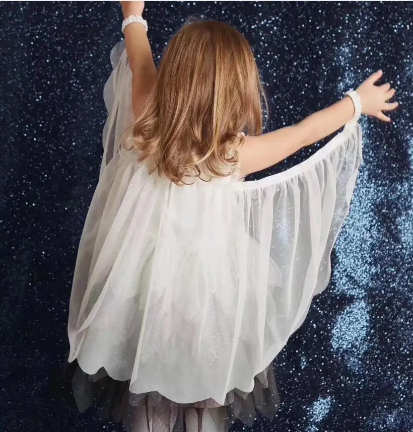 Новинка 2019 года летние платья-пачки в сеточку с крыльями для девочек-подростков