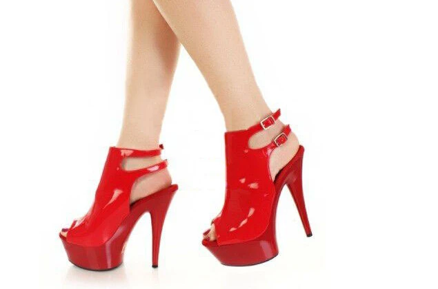 

women's shoes sexy fun shoes 15cm stiletto sandals black strap high heels 6 inch women platform shoes