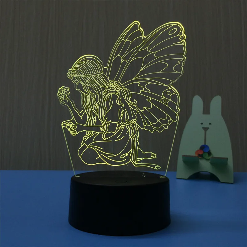 2019 Elf 3D ночник светодиодный голограма креативная настольная лампа Акриловая