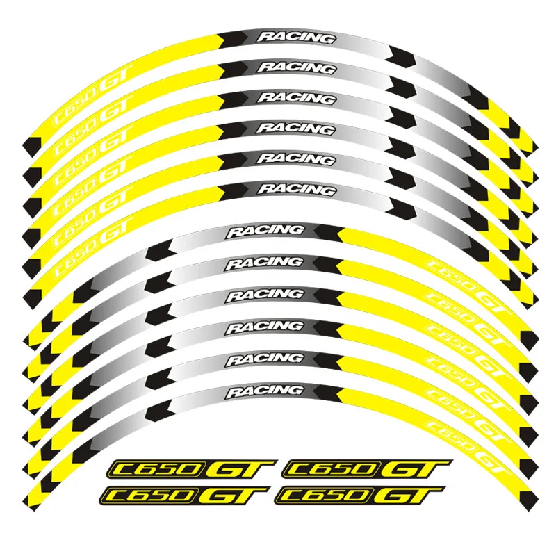 Hot sell 7 Style Motorcycle Wheel Tire Rim Stickers 15inch wheel For BMW C650GT | Decals &amp